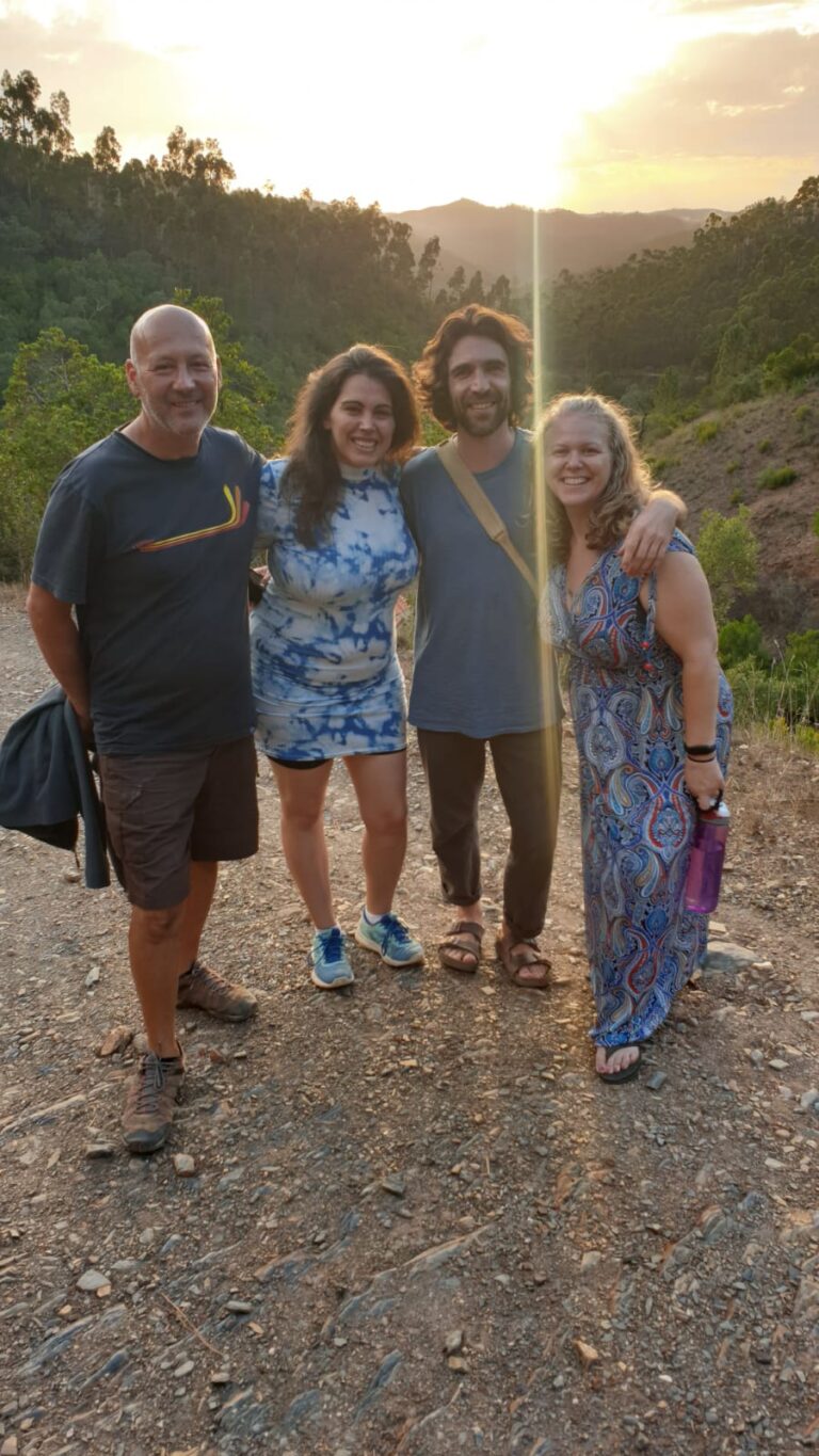 4 friends together at an off grid psilocybin retreat in Portugal