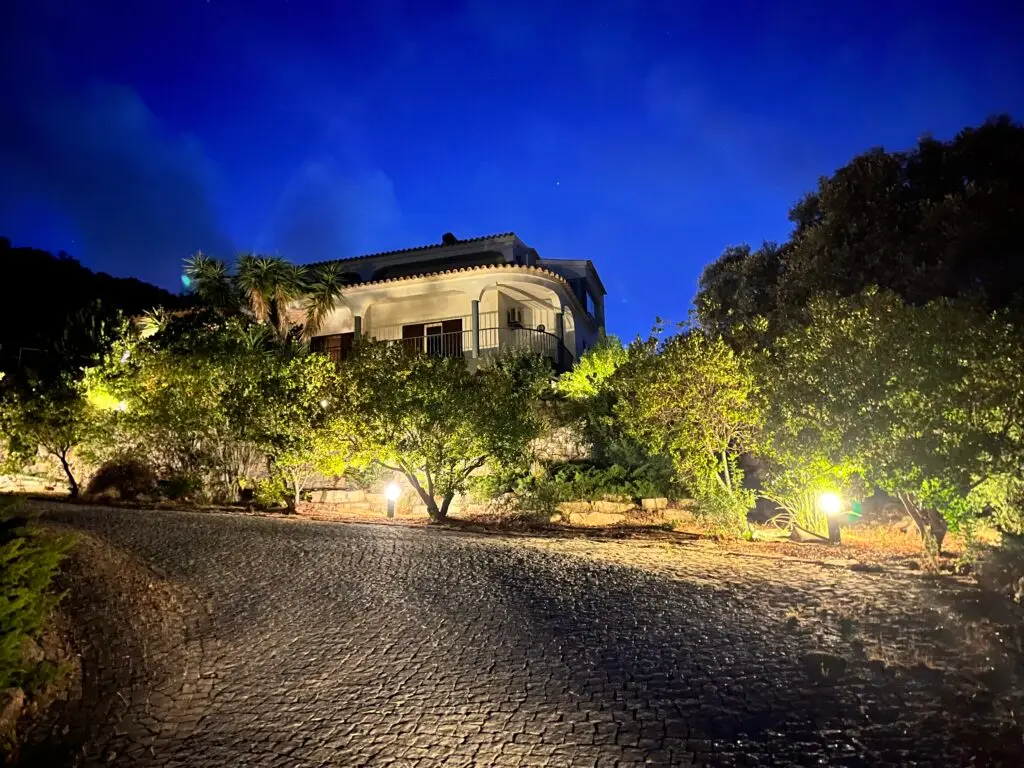 psilocybin mushroom retreat night view of the villa algarve